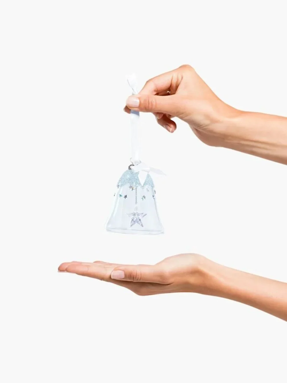 Swarovski Crystal Bell Star Glass Ornament  in box